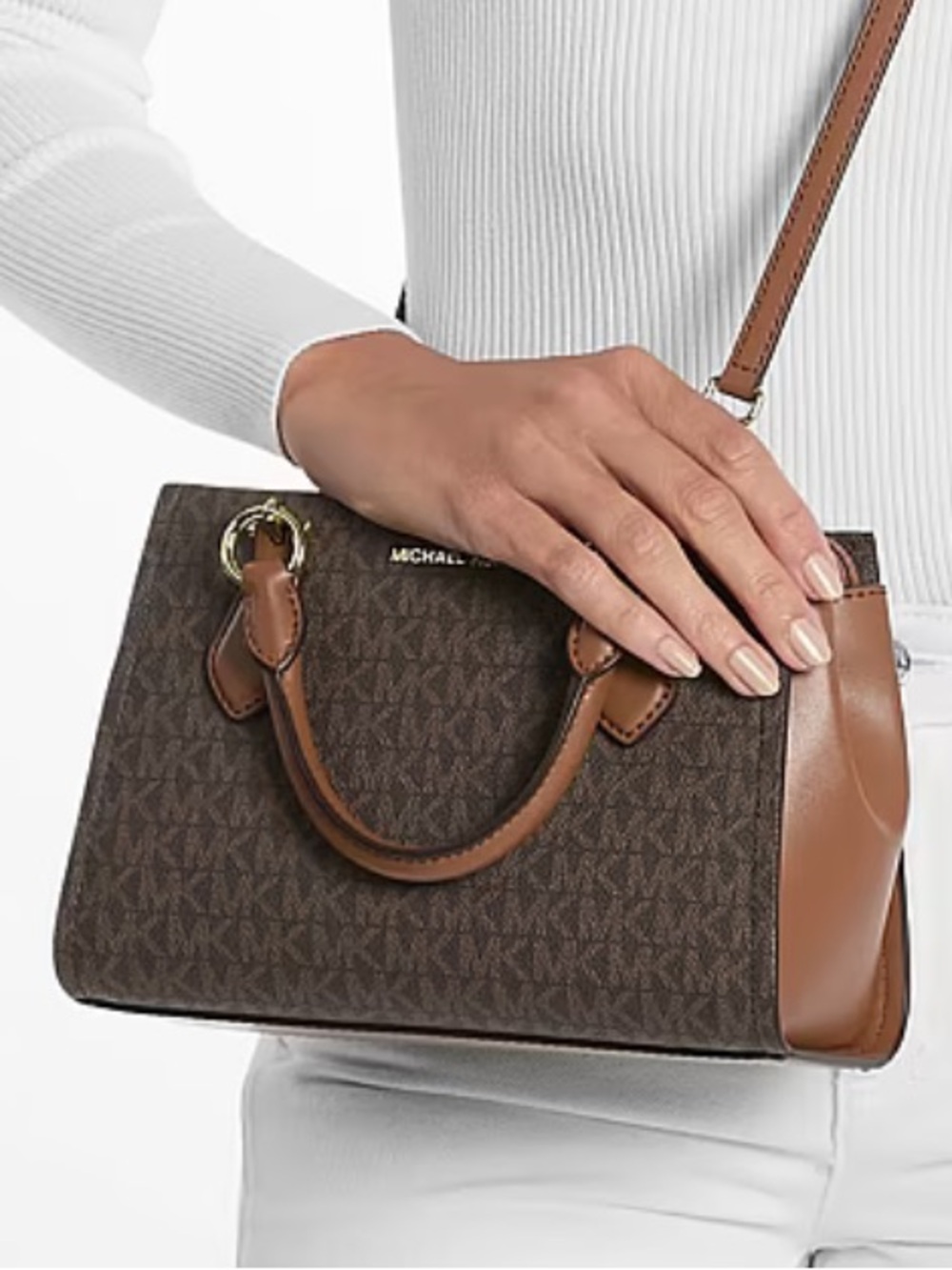 Michael Kors Marilyn Small Signature Logo Satchel Messenger Crossbody Bag - Picture 9 of 16